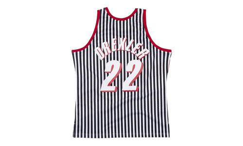 NBA Clyde Drexler Striped Swingman Jersey "1991 Portland Trail Blazers" SMJYBW19047 PTBPTBK91CDR