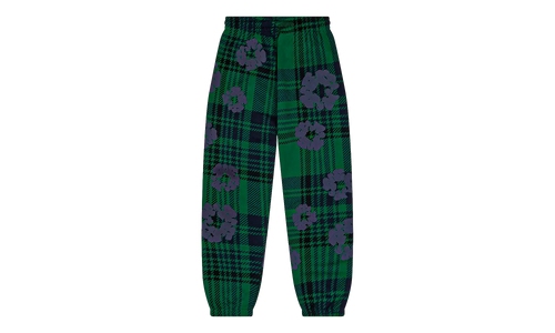 Plaid Cotton Wreath Sweatpants "Green" DT386
