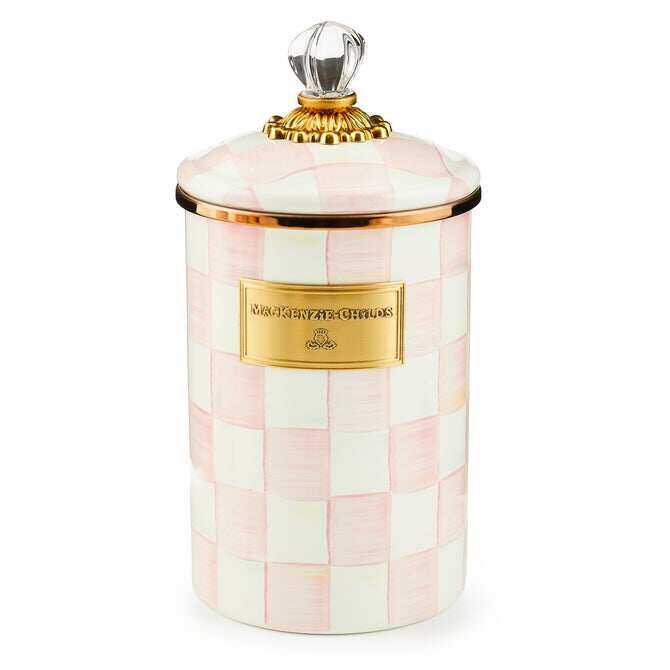 Rosy Check Enamel Canisters