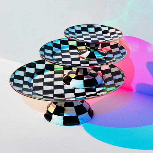 Courtly Check Mini Pedestal Platter by Mackenzie-Childs